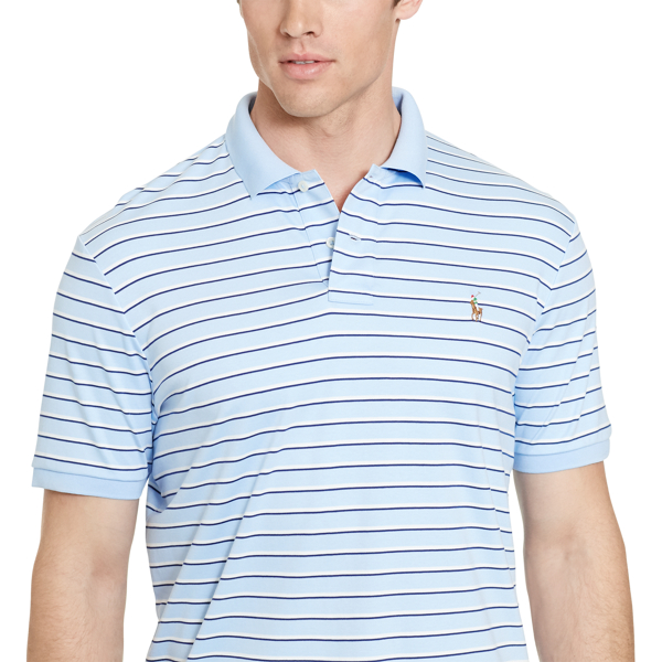 Elite Blue Multi Classic Fit Soft-Touch Polo Big & Tall 3
