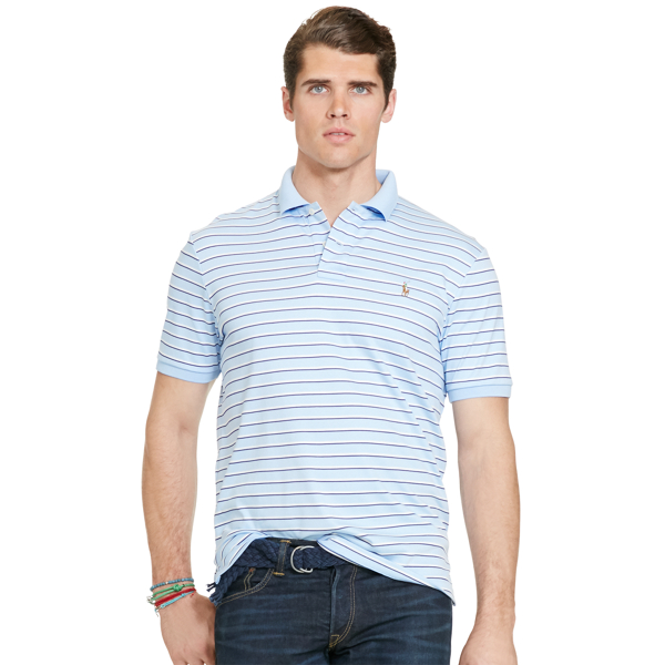 Elite Blue Multi Classic Fit Soft-Touch Polo Big & Tall 1