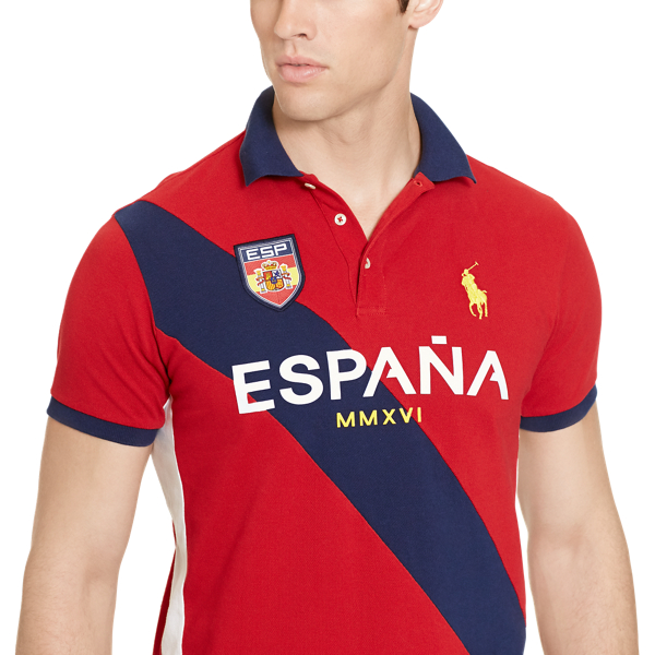 Country Red Multi Classic Fit Espa&ntilde;a Polo Shirt Big & Tall 3