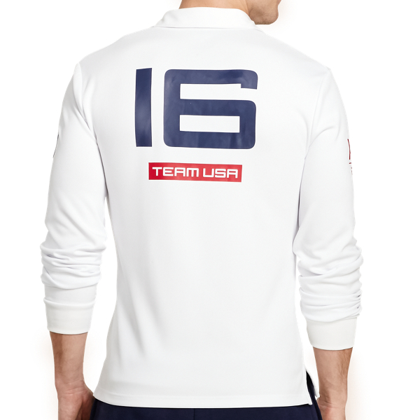 Pure White Team USA Custom Fit Rugby Polo Ralph Lauren 2