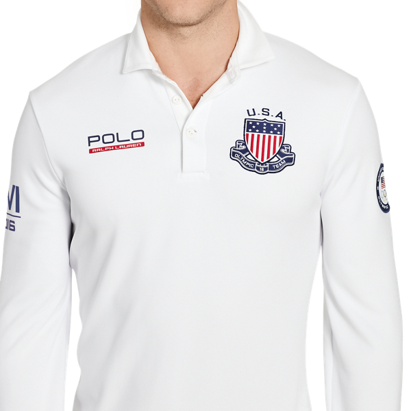 Pure White Team USA Custom Fit Rugby Polo Ralph Lauren 3