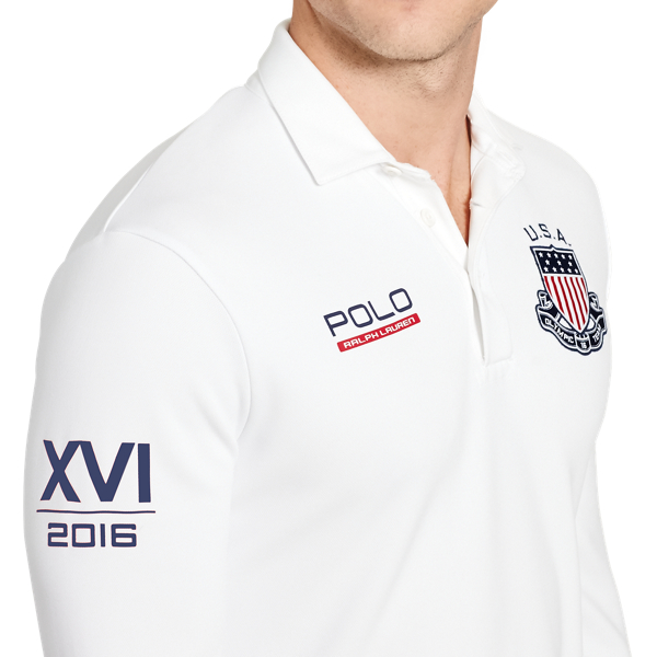 Pure White Team USA Custom Fit Rugby Polo Ralph Lauren 4