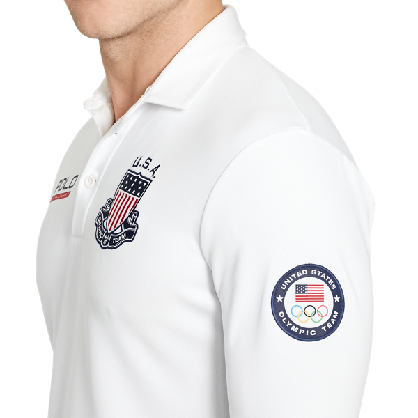 Pure White Team USA Custom Fit Rugby Polo Ralph Lauren 5