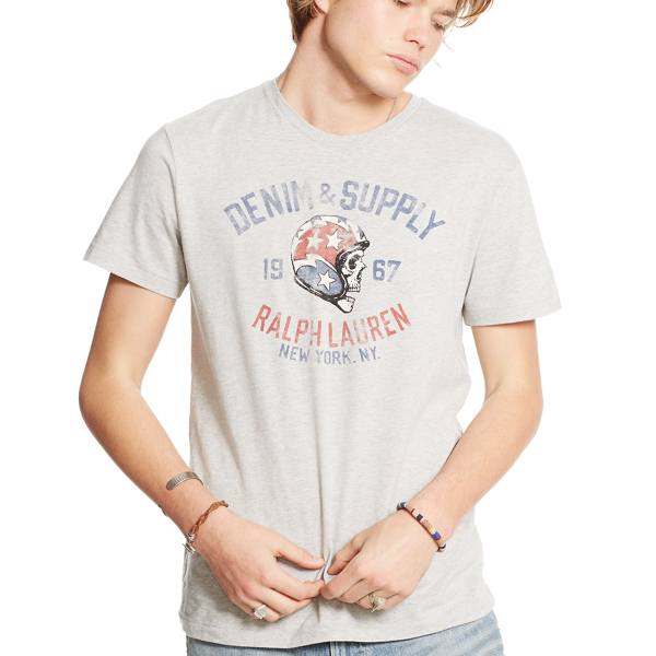 Granite Heather Cotton Jersey Graphic Tee Polo Denim & Supply 3