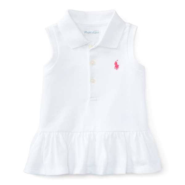 White Peplum Sleeveless Polo Shirt Baby Girl 1