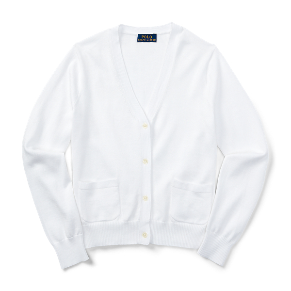 White Pima Cotton Cardigan Girls 7-16 1