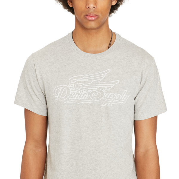 Granite Heather Cotton Jersey Graphic Tee Polo Denim & Supply 3