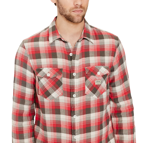 Roy Plaid Cotton Twill Workshirt Polo Denim & Supply 3