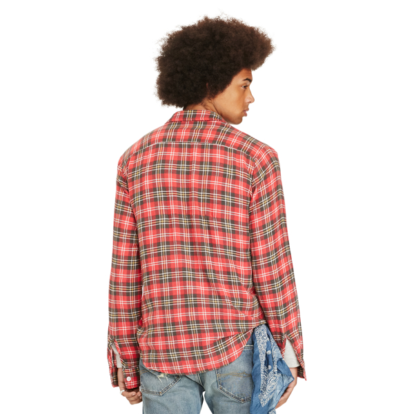 Kenilworth Plaid Cotton Twill Workshirt Polo Denim & Supply 2