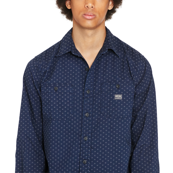 Mini Circle Print Circle-Print Cotton Workshirt Polo Denim & Supply 3