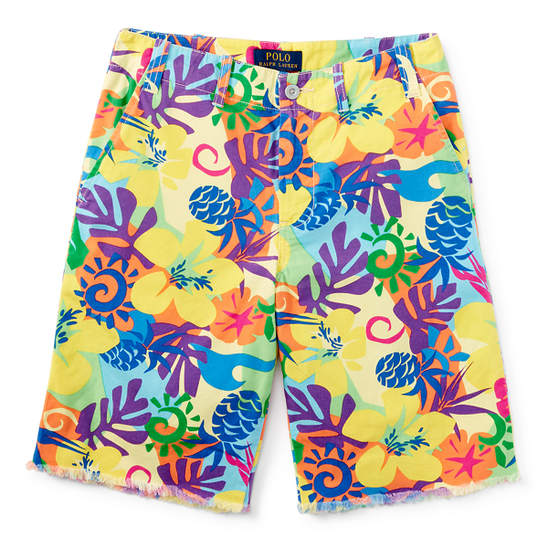 Pineapple Seahorse Printed Cotton Canvas Short Boys 8-20 1