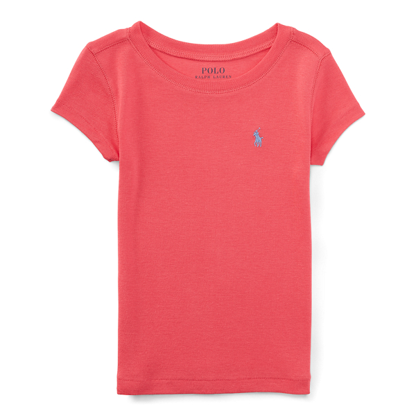 Sunrise Pink Pima Cotton-Blend Crewneck Tee Girls 2-6x 1