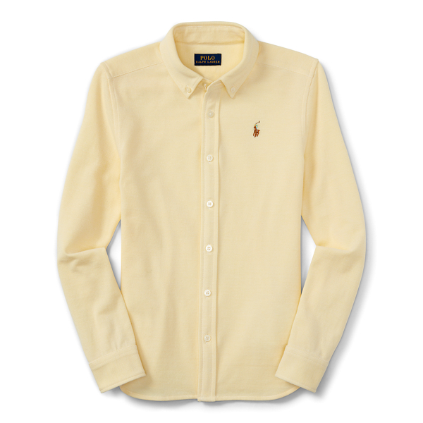 Wicket Yellow/White Knit Oxford Shirt Girls 2-6x 1