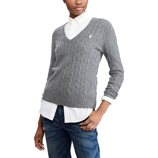 ★★POLO RALPH LAUREN★★ Cable knit wool cotton sweater gre Cable-Knit Cotton Sweater | Ralph Lauren