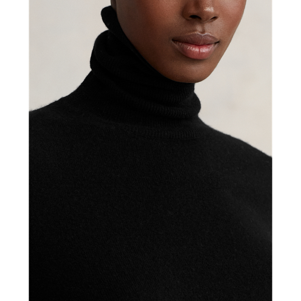 Black Slim Fit Cashmere Turtleneck Jumper Polo Ralph Lauren 6