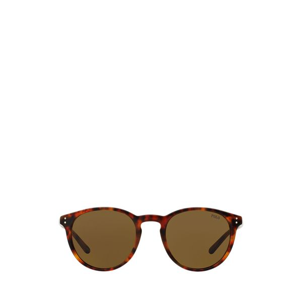 Shiny Havana Jerry Heritage Round Sunglasses Polo Ralph Lauren 2