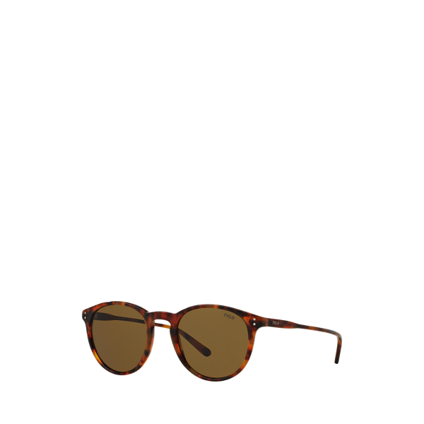 Shiny Havana Jerry Heritage Round Sunglasses Polo Ralph Lauren 1