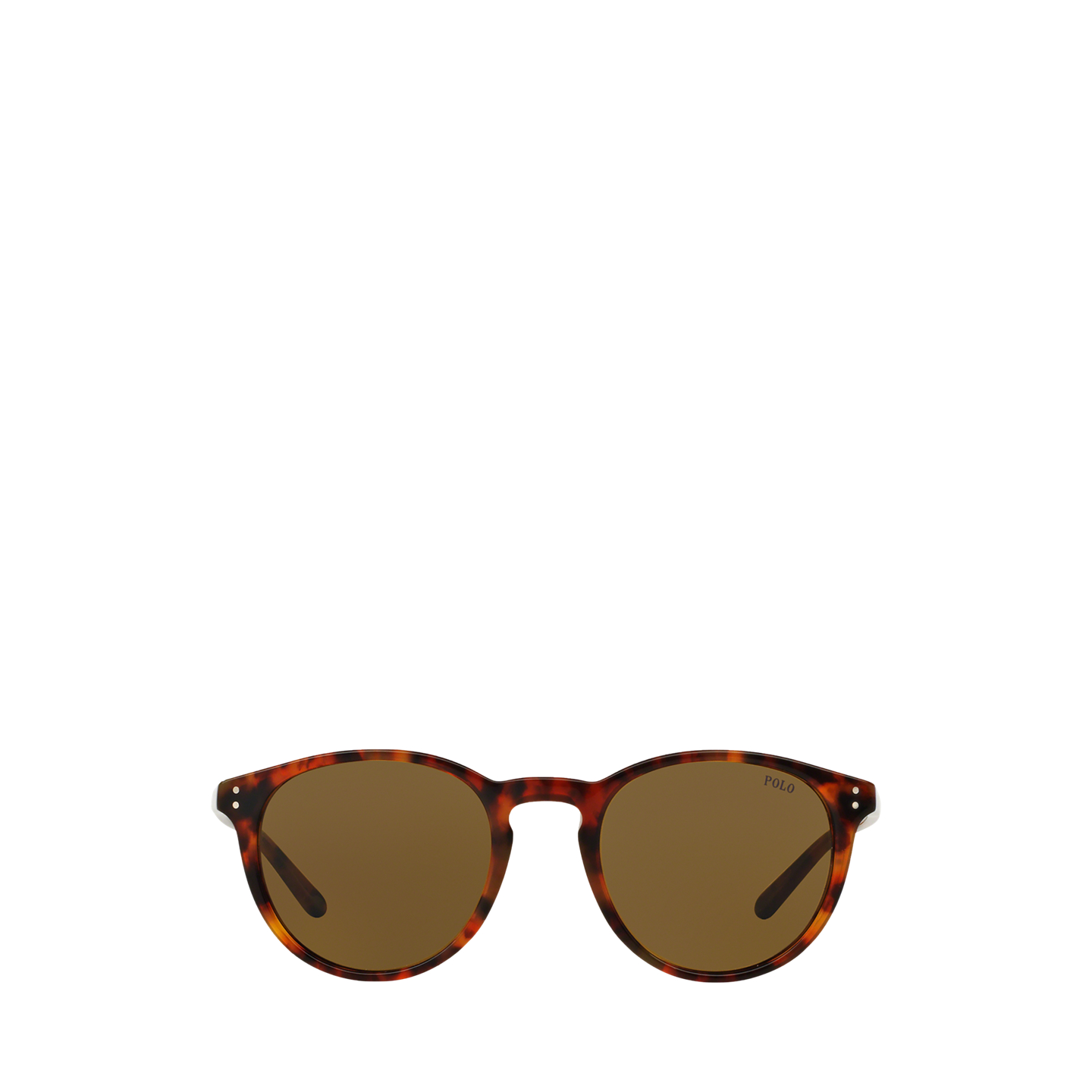 Мужские солнцезащитные очки Ralph Lauren Heritage Round Sunglasses, цвет: Блестящий состаренный гавана — фото 1