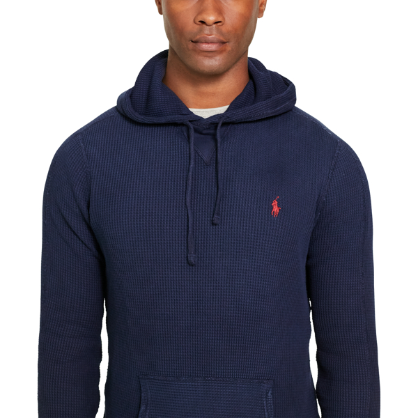 Aviator Navy Waffle-Knit Cotton Hoodie Polo Ralph Lauren 3