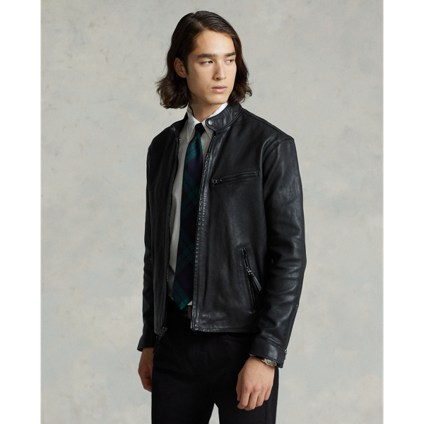 Racer style leather jacket hotsell