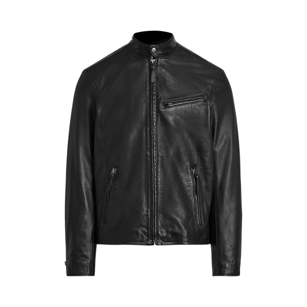 Ralph lauren cafe racer leather jacket on sale