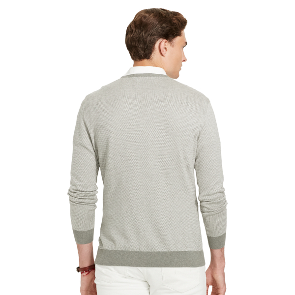 Grey Herringbone Herringbone Cotton Sweater Polo Ralph Lauren 2