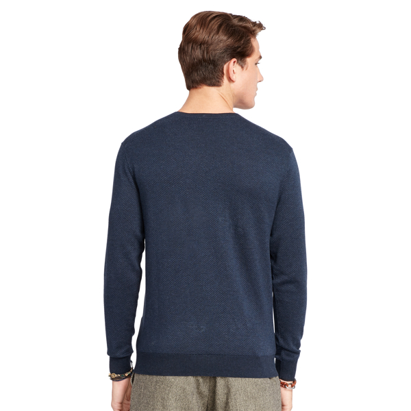 Navy Herringbone Herringbone Cotton Sweater Polo Ralph Lauren 2
