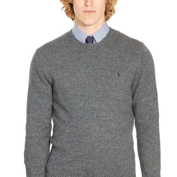 Dark Charcoal Marl Cotton Crewneck Sweater Polo Ralph Lauren 3