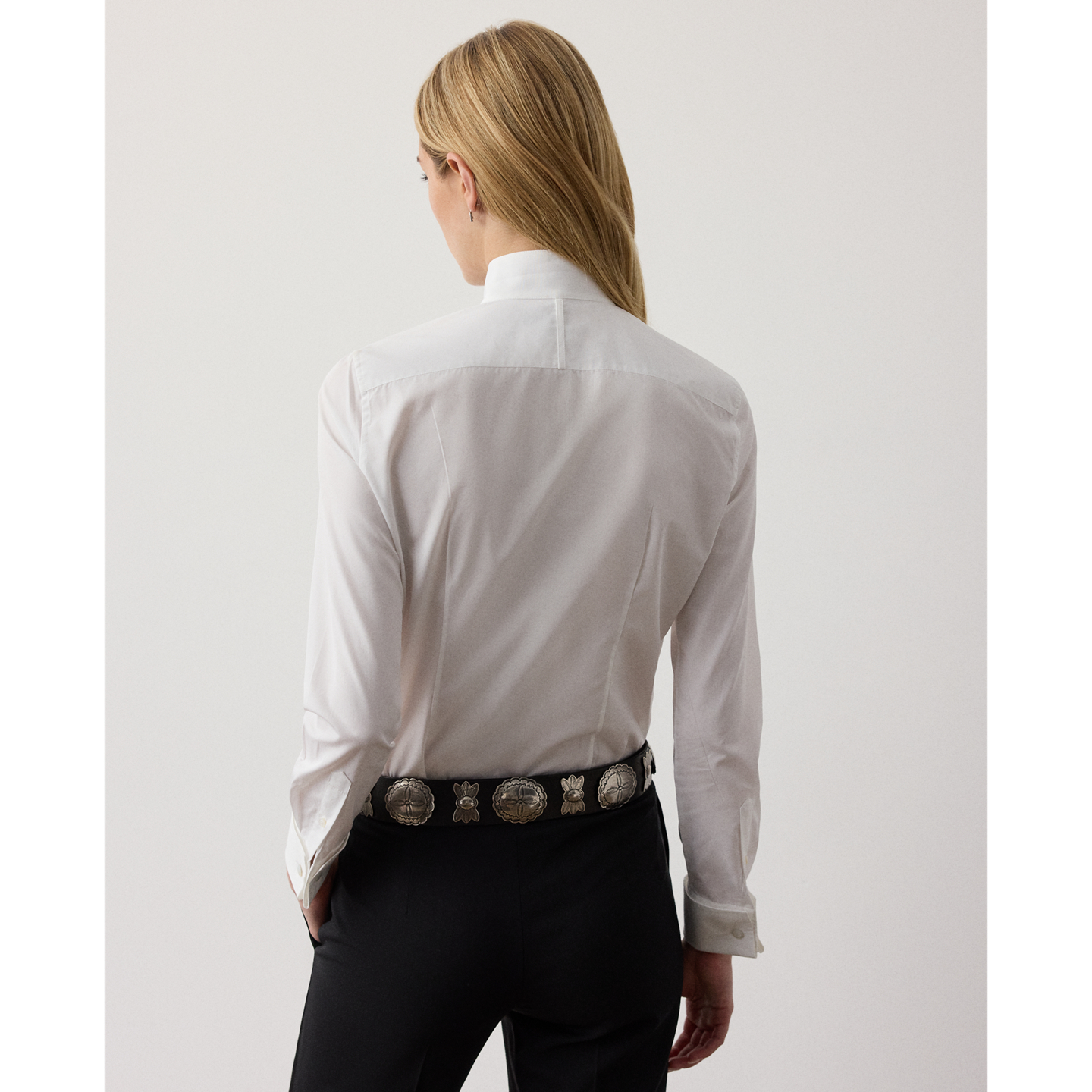 Женская рубашка Ralph Lauren Cotton Broadcloth Tuxedo, цвет: Белый — фото 2