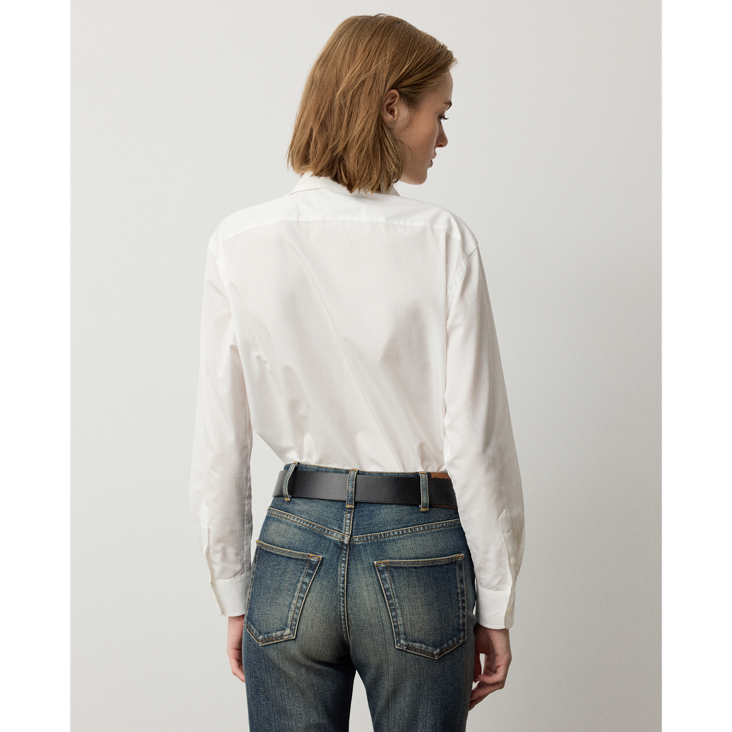 Женская рубашка Ralph Lauren Charmain Slim Fit Stretch Poplin, цвет: Белый — фото 2