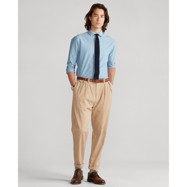 French Blue Slim Fit Indigo Chambray Shirt Polo Ralph Lauren 4