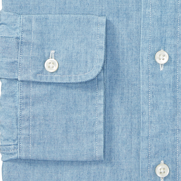 French Blue Slim Fit Indigo Chambray Shirt Polo Ralph Lauren 8