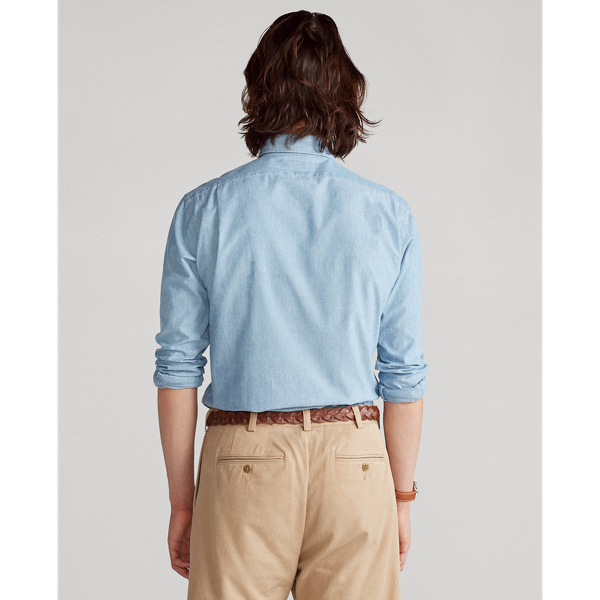 French Blue Slim Fit Indigo Chambray Shirt Polo Ralph Lauren 5