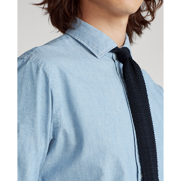 French Blue Slim Fit Indigo Chambray Shirt Polo Ralph Lauren 6