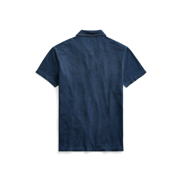 Washed Blue Indigo Cotton Pocket Polo RRL 2
