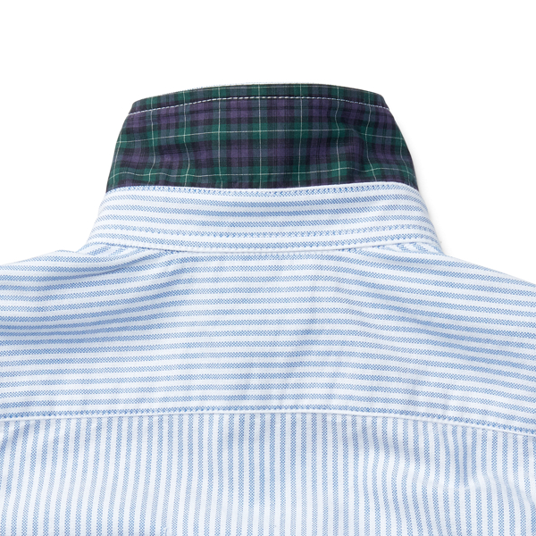 Blue/White Striped Cotton Oxford Shirt Girls 2-6x 2