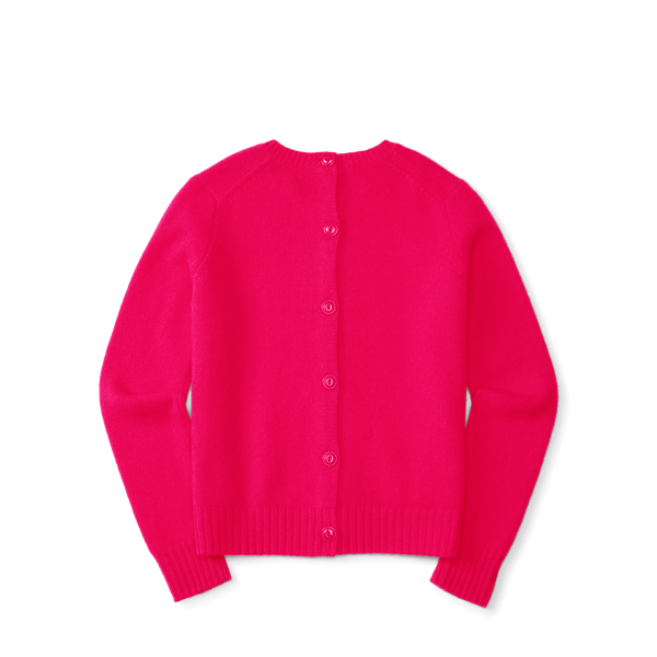 Bright Pink Merino Button-Back Sweater Girls 7-16 2