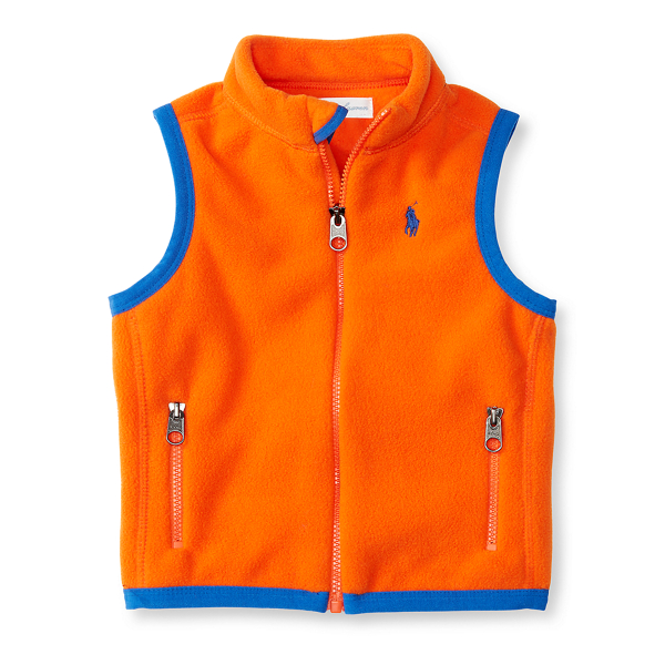 Basketball Orange Fleece Vest Baby Boy 1