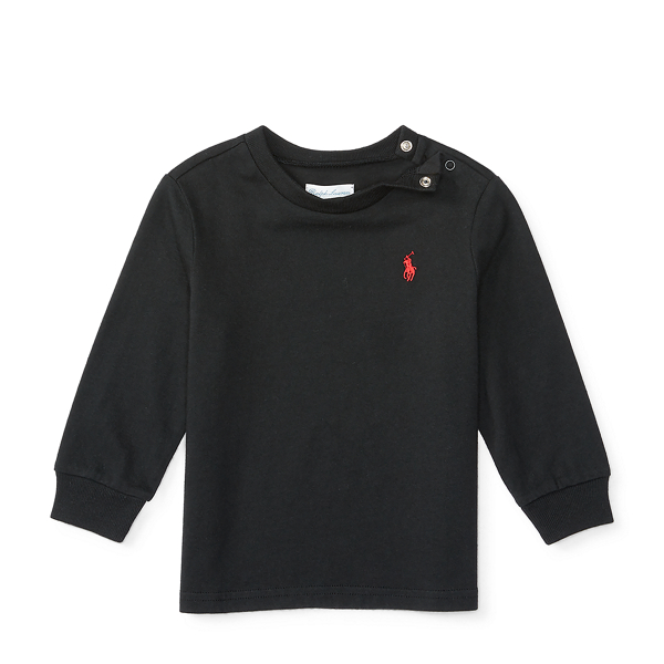 RL Black Cotton Long-Sleeve Tee Baby Boy 1