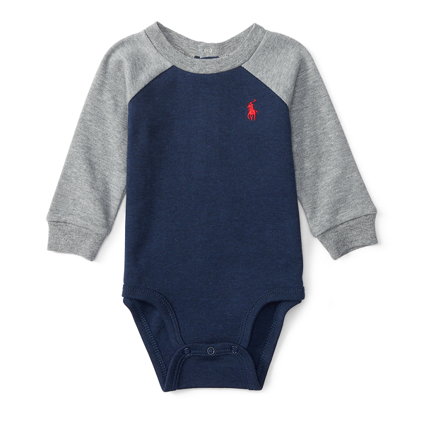 Spring Navy Heather Cotton Interlock Bodysuit Baby Boy 1