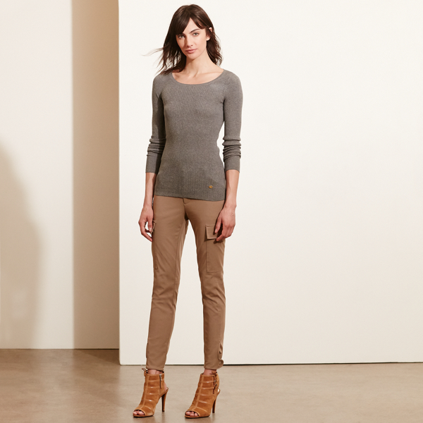 Concrete Heather Ribbed Stretch Cotton Sweater Lauren 5