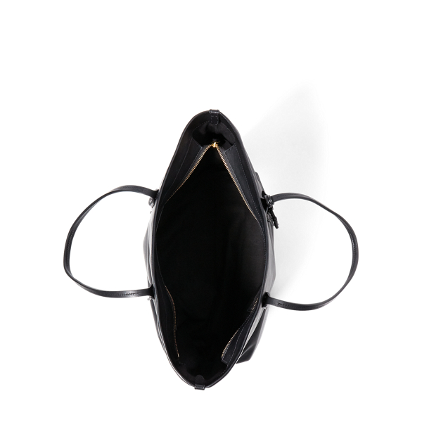 Black Leather Tote Polo Ralph Lauren 4