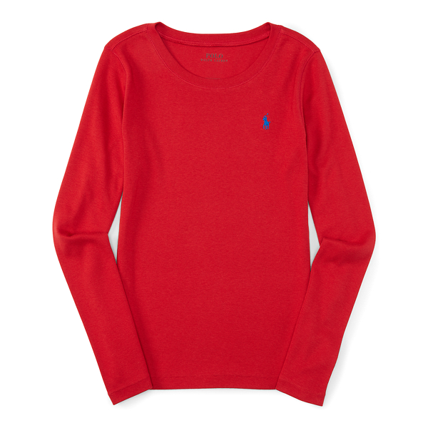 Ralph Red Cotton-Blend Long-Sleeve Tee Girls 2-6x 1