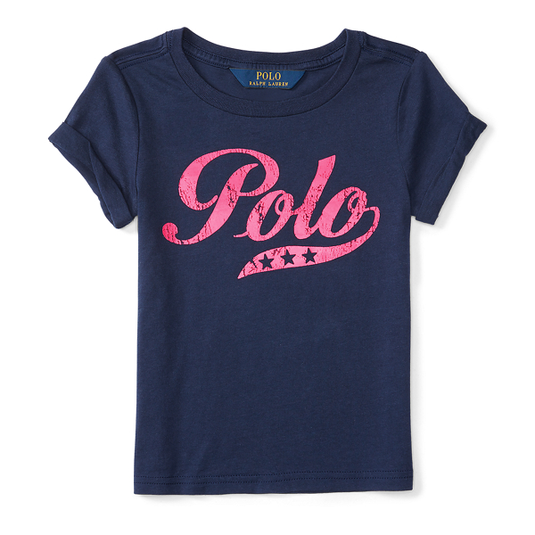 Newport Navy Washed Cotton Graphic Tee Girls 2-6x 1