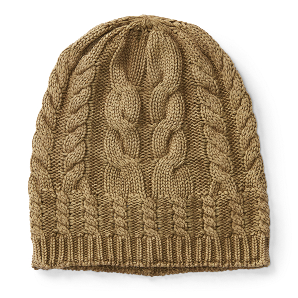 Dark Loden Cable-Knit Cotton Hat Polo Ralph Lauren 1