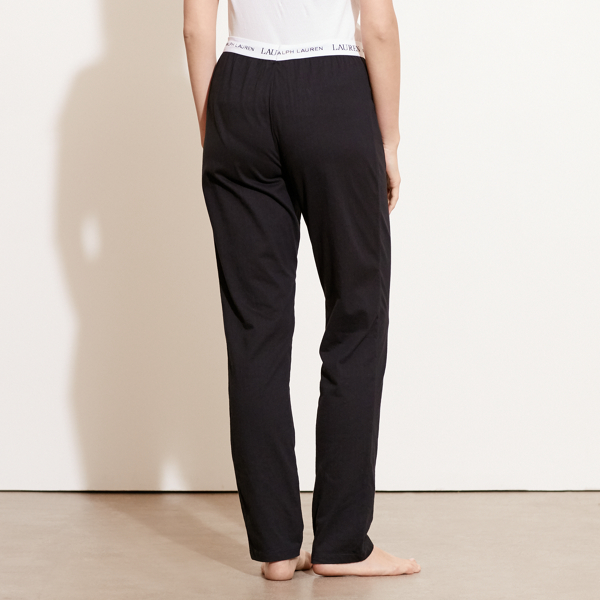 Black Cotton Jersey Pajama Pant Lauren 2