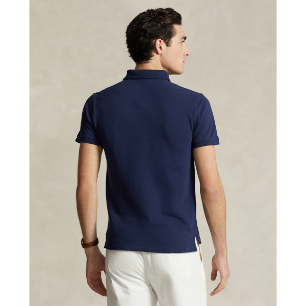 Navy Slim Fit Mesh Polo Shirt Polo Ralph Lauren 5