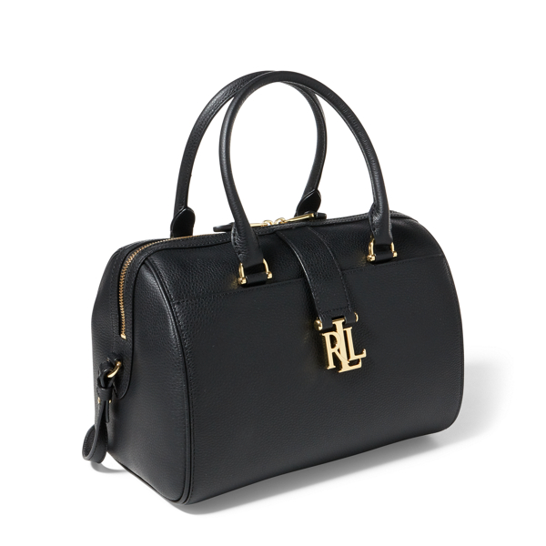 Black Pebble Leather Braelyn Satchel Lauren 3