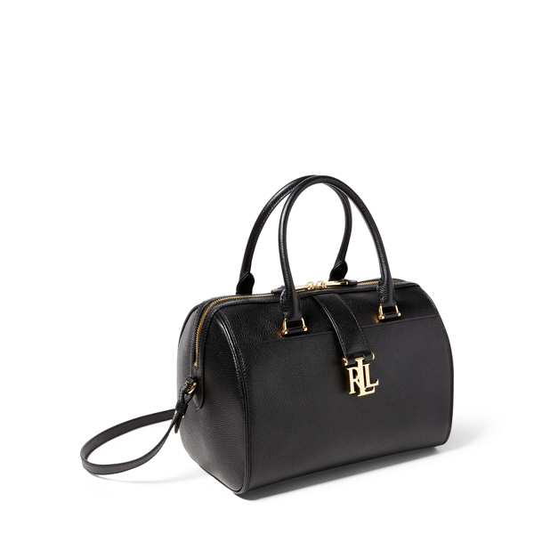 Black Pebble Leather Braelyn Satchel Lauren 5