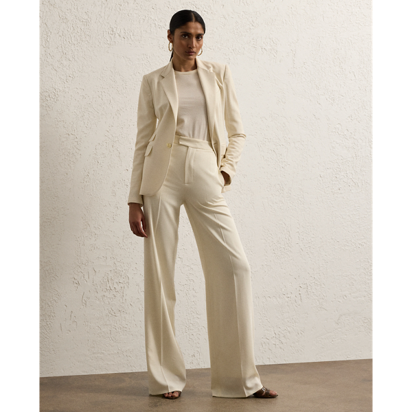 Cream Parker Wool Crepe Jacket Ralph Lauren Collection 3